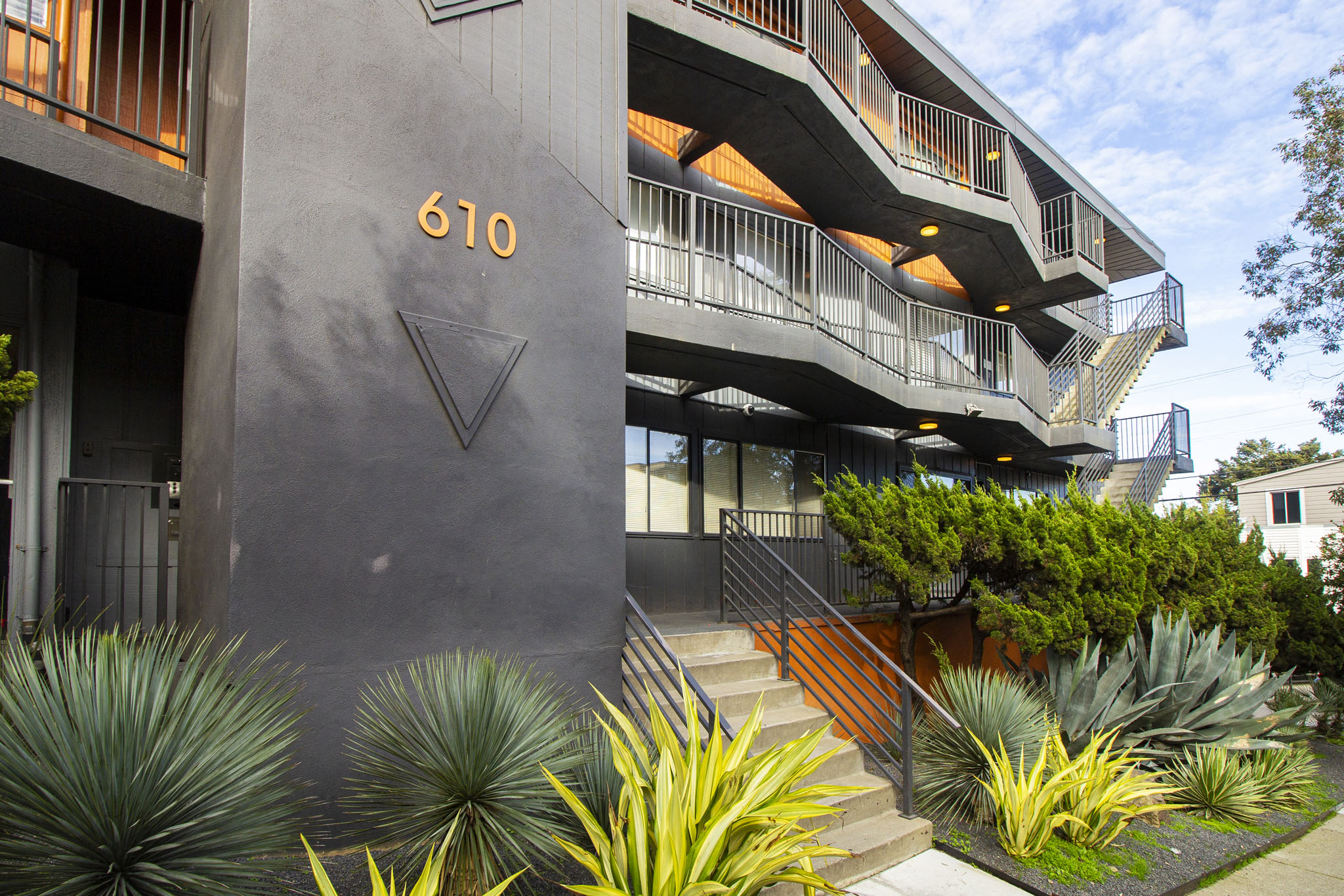 the front of a building with the number 60 on it