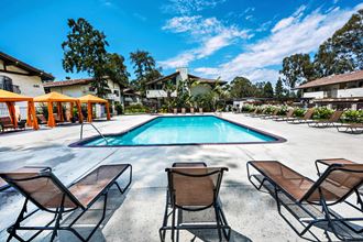 Oakview main pool Oakview main swimming pool is a large pool by the leasing office. We provide free WIFI .The pool area has cabanas with seating areas, chaise lounges and umbrellas and surrounded by lush greenery - Photo Gallery