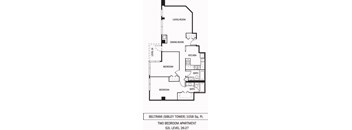 Galtier Towers Apartments in Lowertown, St. Paul, MN 2 Bedroom 2 Bath Apartment