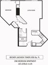 Galtier Towers Becker Floor Plan Galtier Towers Apartments in Lowertown, St. Paul, MN 1 Bedroom 1 Bath Apartment