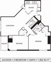 Galtier Towers Jackson Floor Plan Galtier Towers Apartments in Lowertown, St. Paul, MN 2 Bedroom 2 Bath Apartment