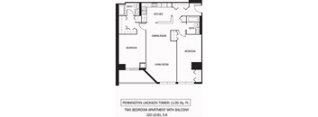 Galtier Towers Apartments in Lowertown, St. Paul, MN 2 Bedroom 2 Bath Apartment