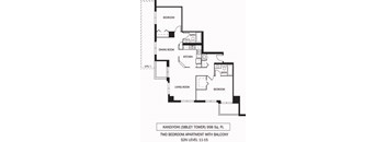 Galtier Towers Apartments in Lowertown, St. Paul, MN 2 Bedroom 2 Bath Apartment