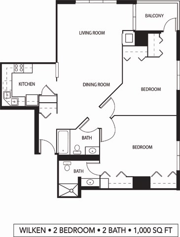 Galtier Towers Apartments in Lowertown, St. Paul, MN 2 Bedroom 2 Bath Apartment