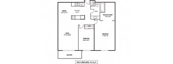 Birch Floor Plan at Pebblebrook Flats, Bloomington, 55437
