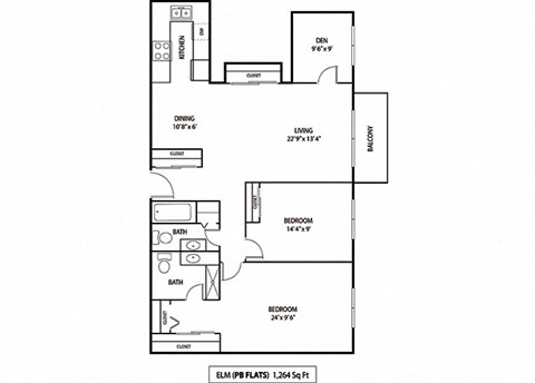 Elm Floor Plan at Pebblebrook Flats, Minnesota