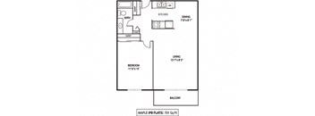 Maple Floor Plan at Pebblebrook Flats, Bloomington, MN, 55437