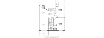 Pine Delux Floor Plan at Pebblebrook Flats, Bloomington