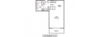 Studio Floor Plan at Pebblebrook Flats, Minnesota, 55437