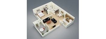 Spring Floor Plan at The Seasons Apartments, California, 94583