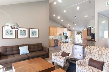 Resident Lounge Plus Kitchen at The Seasons Apartments, San Ramon, California