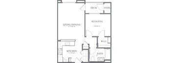 Burbank Senior Artists Colony Burbank, CA 1B Floor Plan 630 - 694 SF