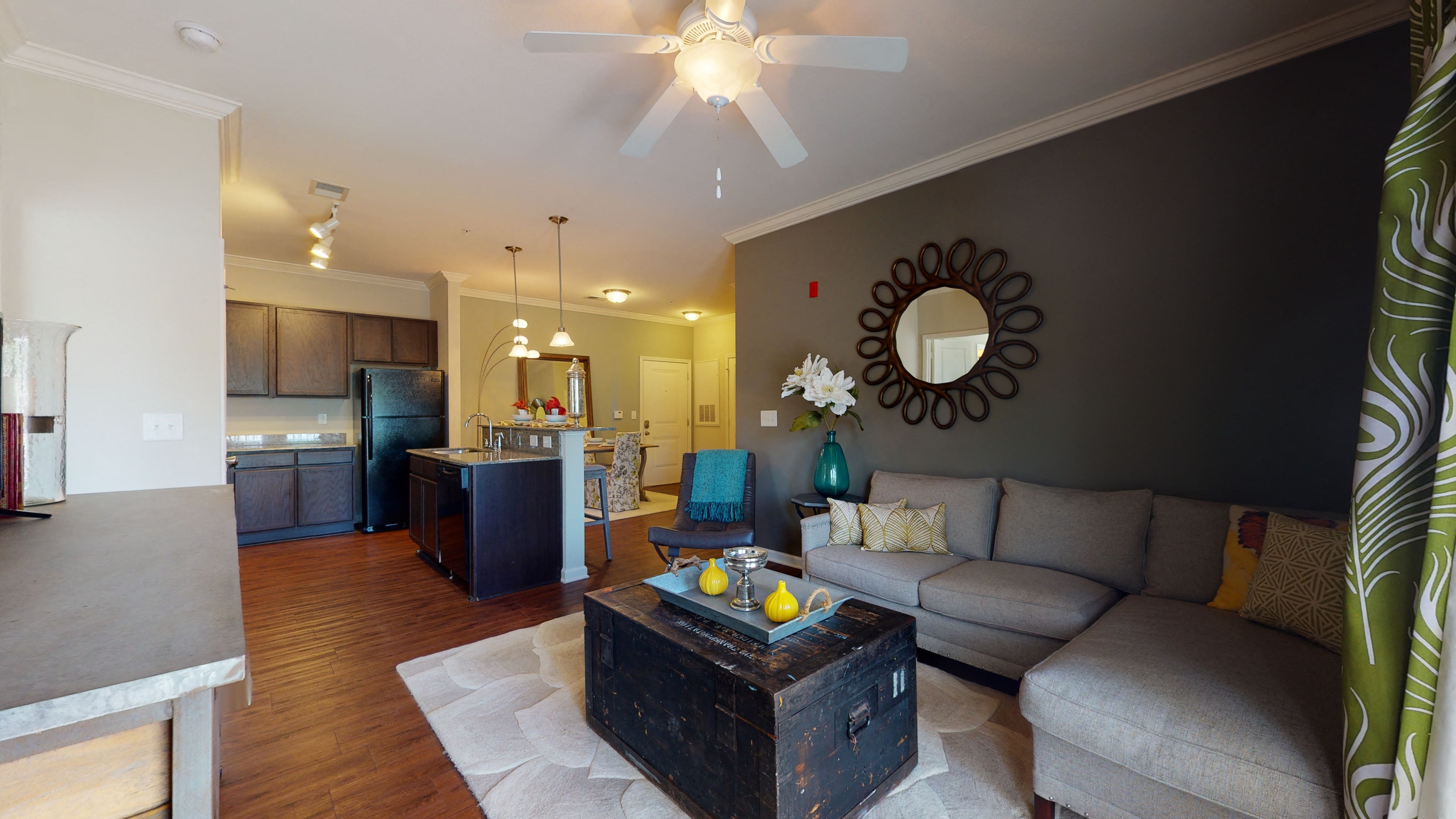 Model Living Area at The Heritage at Arlington Apartment Homes, Greenville, North Carolina