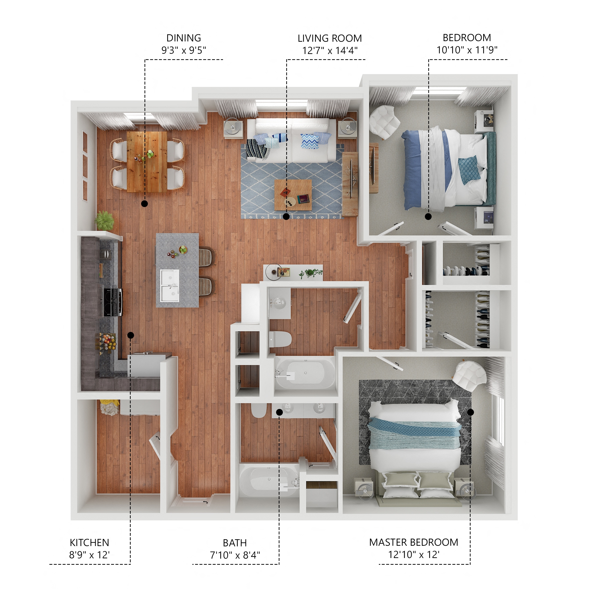 The Reynolda Floor Plan at The Heritage at Arlington Apartment Homes, Greenville, NC