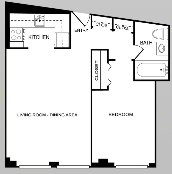 1 Bed 1 Bath