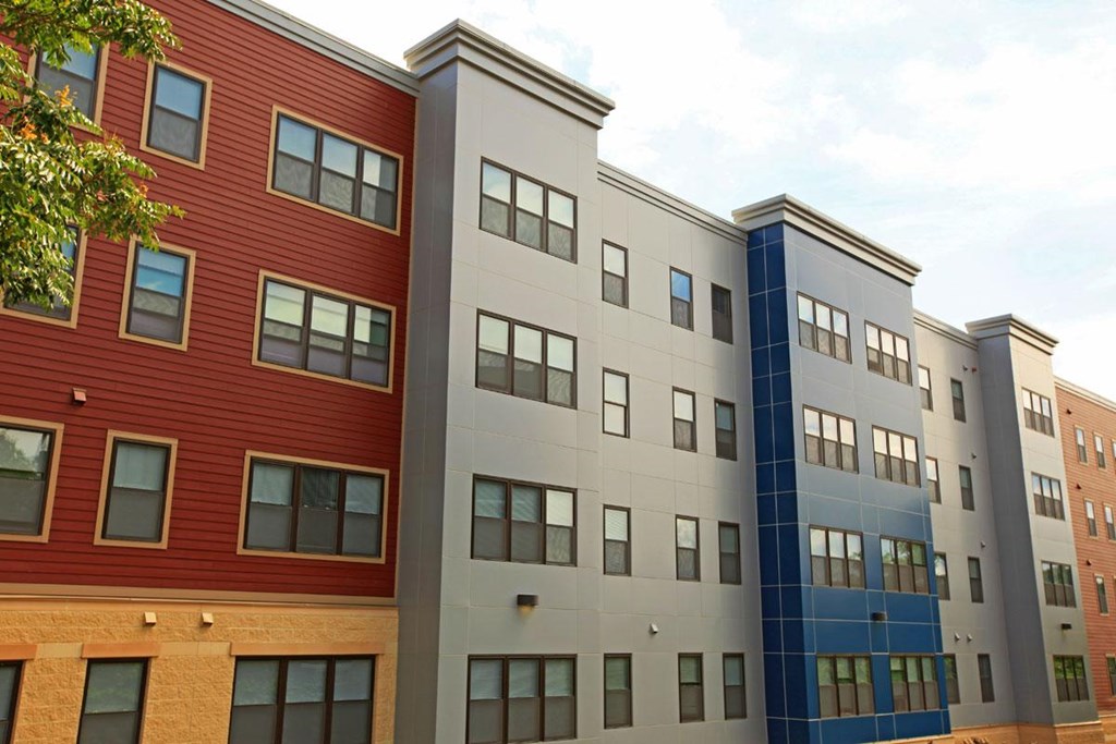 a group of buildings that are next to each other