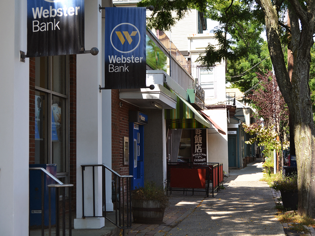 the outside on a sidewalk