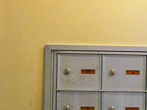 an array of lockers in a room