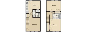 2 Bed 1.5 Bath