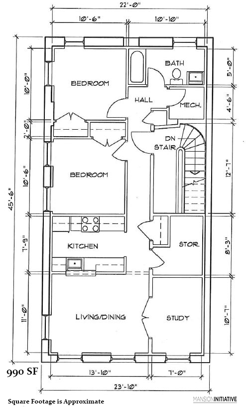 2 Bedroom Floor Plan - With Study