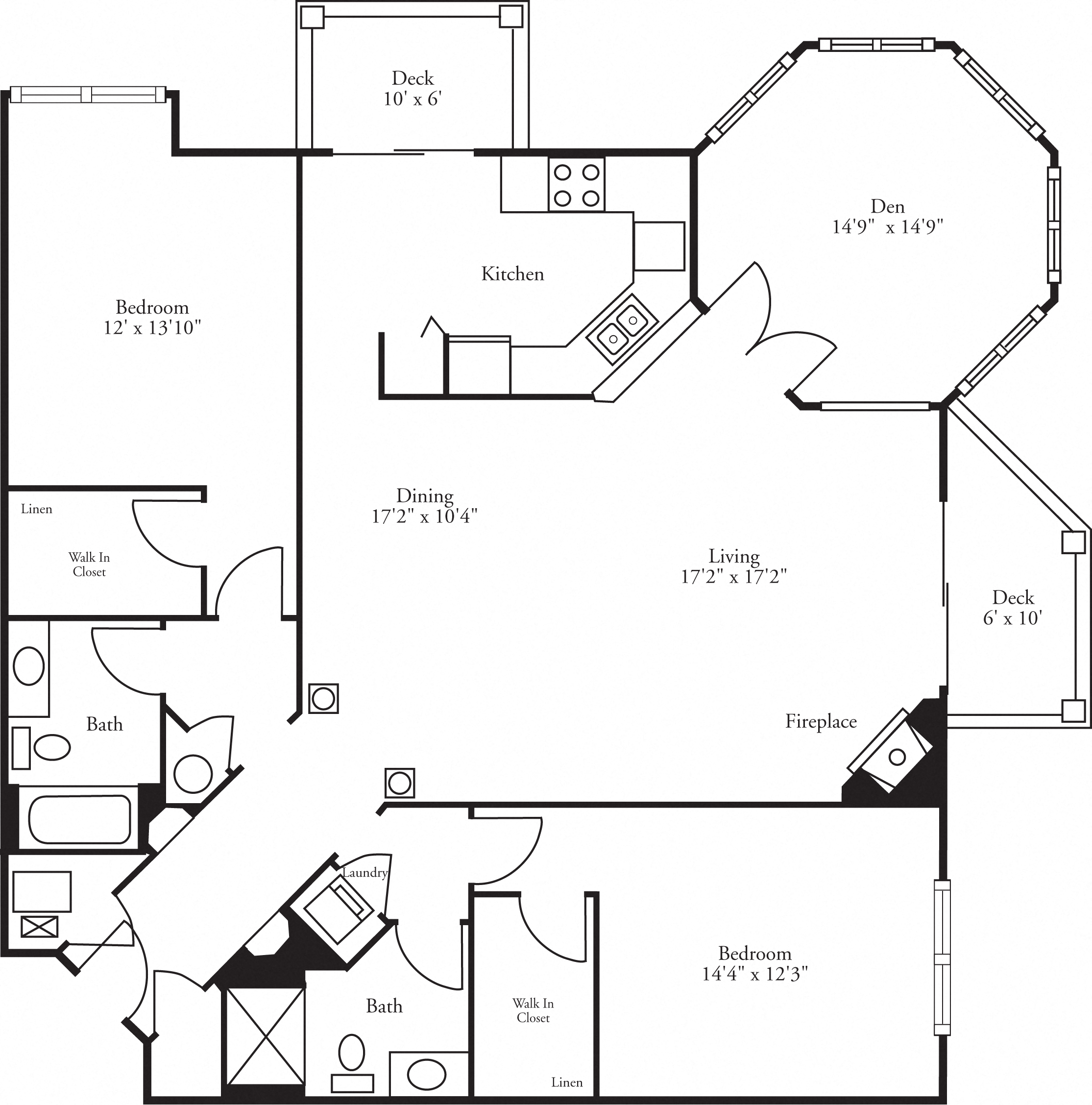 The Edinburough floor plan at the club at brookfield hills offers huge corner units with massive windows