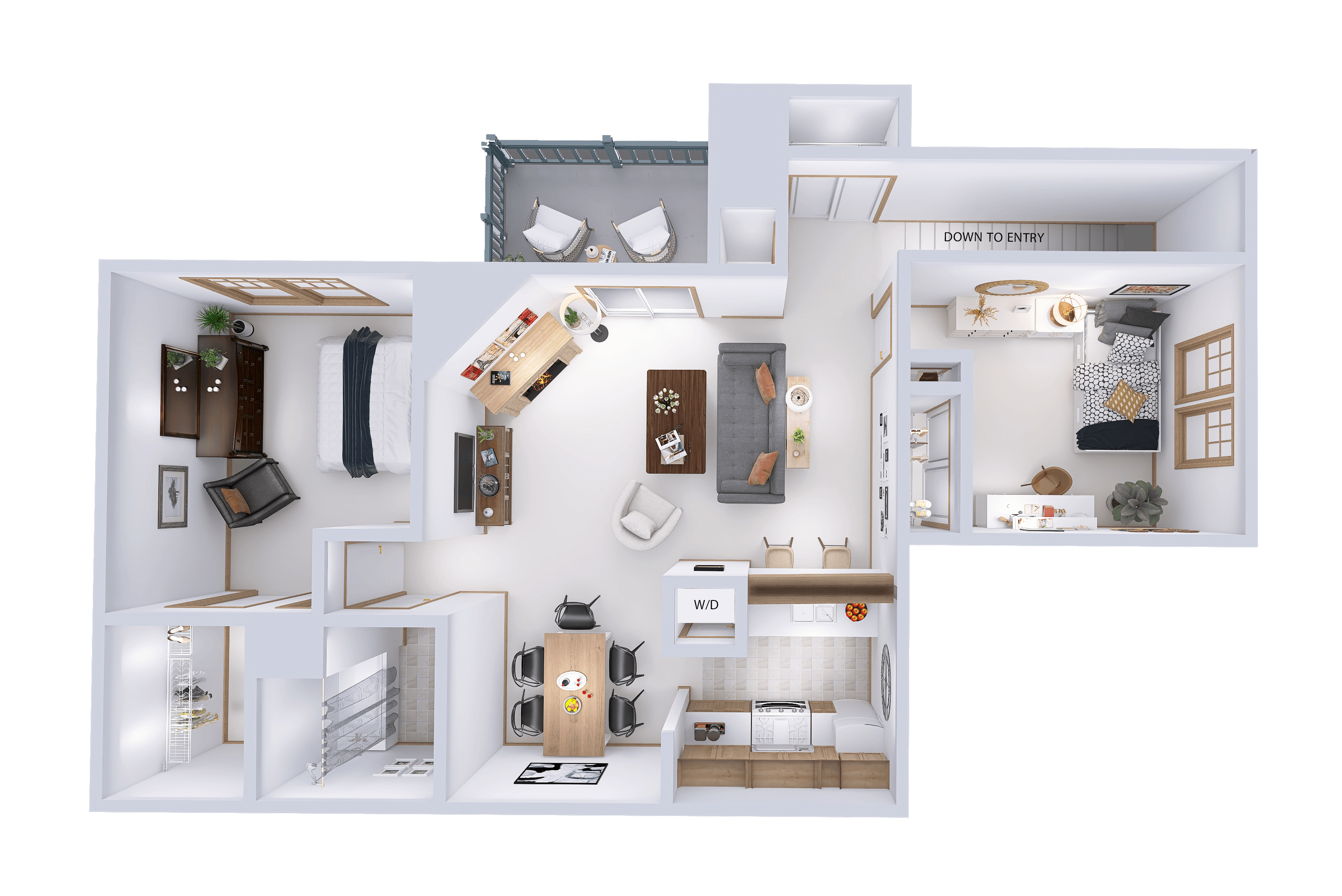 2 Bed, 1 Bath Upper (B)