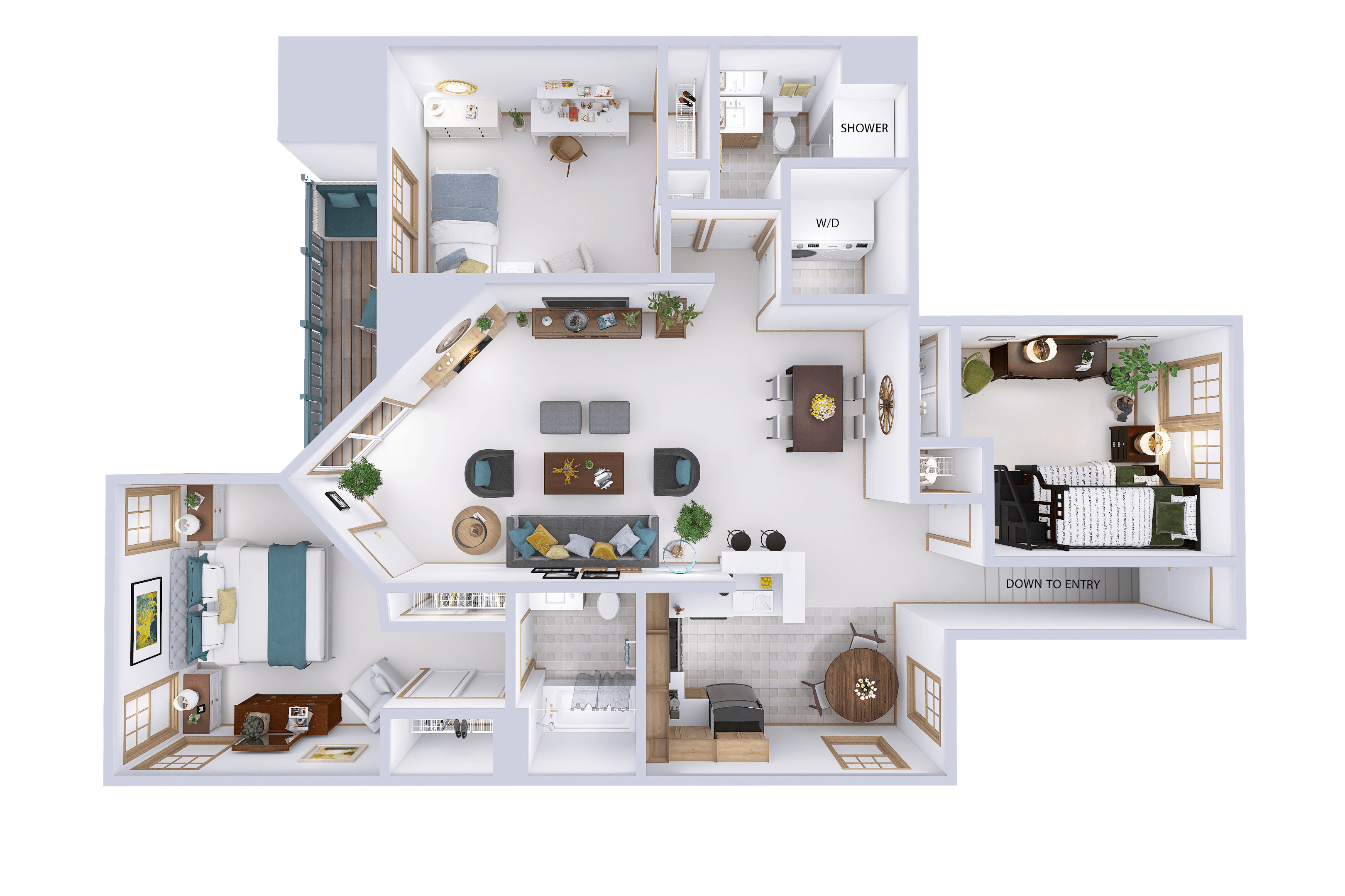 3 Bed, 2 Bath Upper (E)