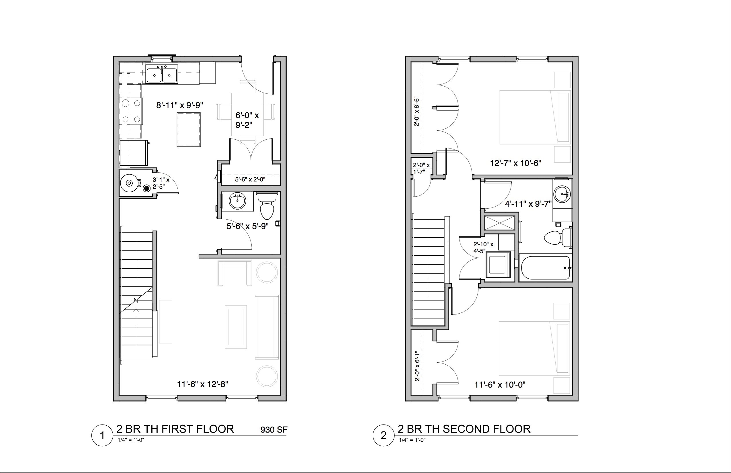 Two Bedroom Townhome Floor Plan 4