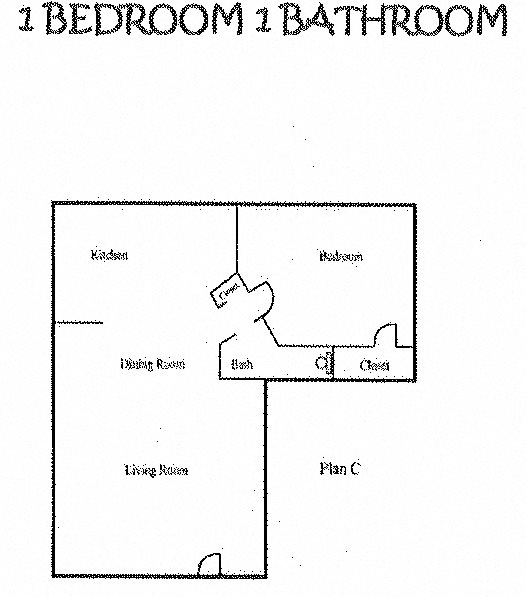 1 Bedroom/1Bath Floor Plan 1