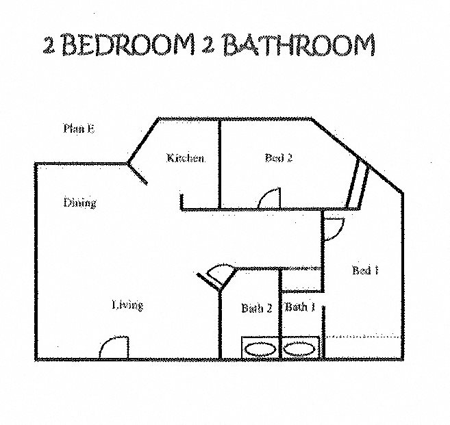 2 Bedroom/2 Bath Floor Plan 3