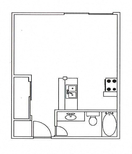Caribbean Cove Studio Floor Plan Caribbean Cove Anaheim, CA Studio Floor Plan 490 SF