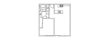Caribbean Cove Anaheim, CA One Bedroom Floor Plan 750 SF
