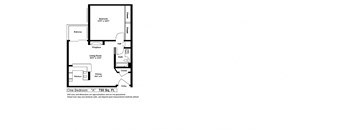 Kingsley Plaza Los Angeles, CA One Bedroom Floor Plan 750 SF