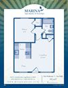 Marina Apartments & Boat Slips Long Beach, CA One Bedroom One Bathroom Floor Plan 470 - 675 SF
