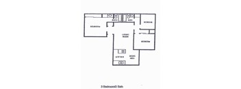Newhope Pines Santa Ana, CA 3x2 Floor Plan 1190 SF