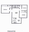Newhope Pines Santa Ana, CA 3x2 Floor Plan 1190 SF