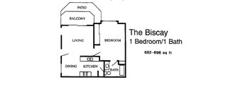 San Tropez, Santa Ana, CA The Biscay Floor Plan 800 SF