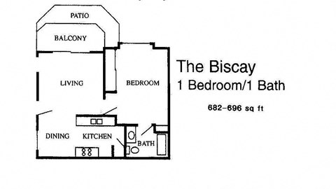 San Tropez, Santa Ana, CA The Biscay Floor Plan 800 SF
