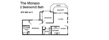 San Tropez Santa Ana, CA The Monaco Floor Plan 1,000 SF