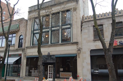 the facade of a building on a city street