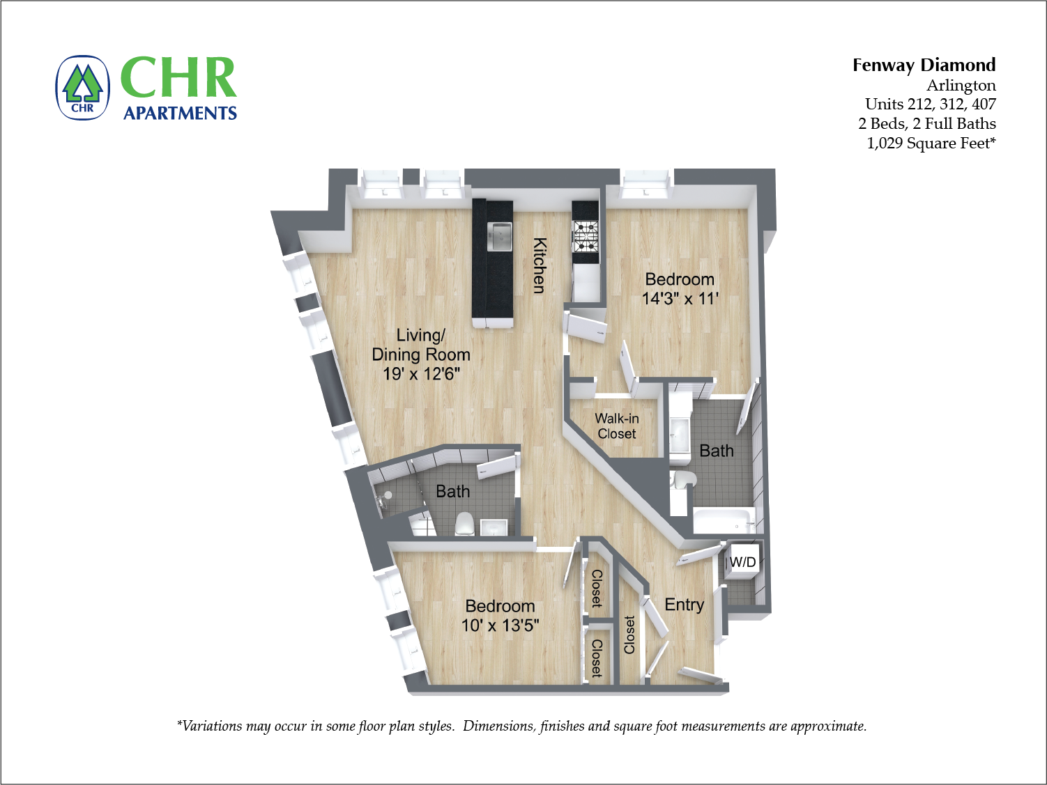 2 Bed/2 Bath Extra Large