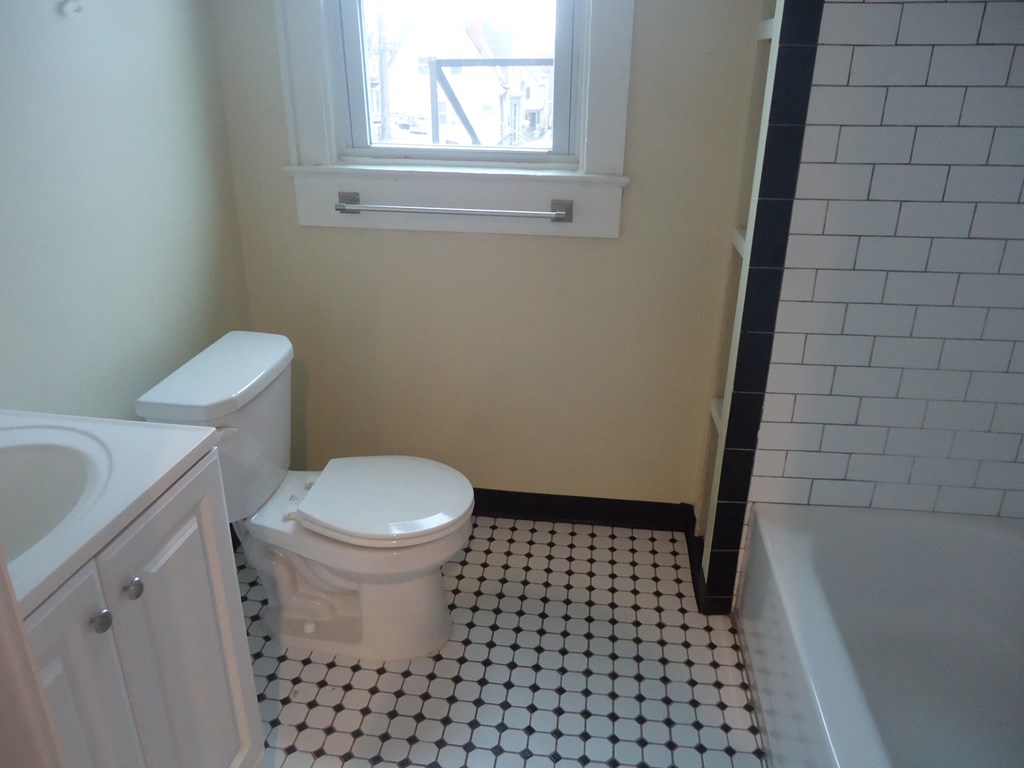 the bathroom is clean and ready for us to use