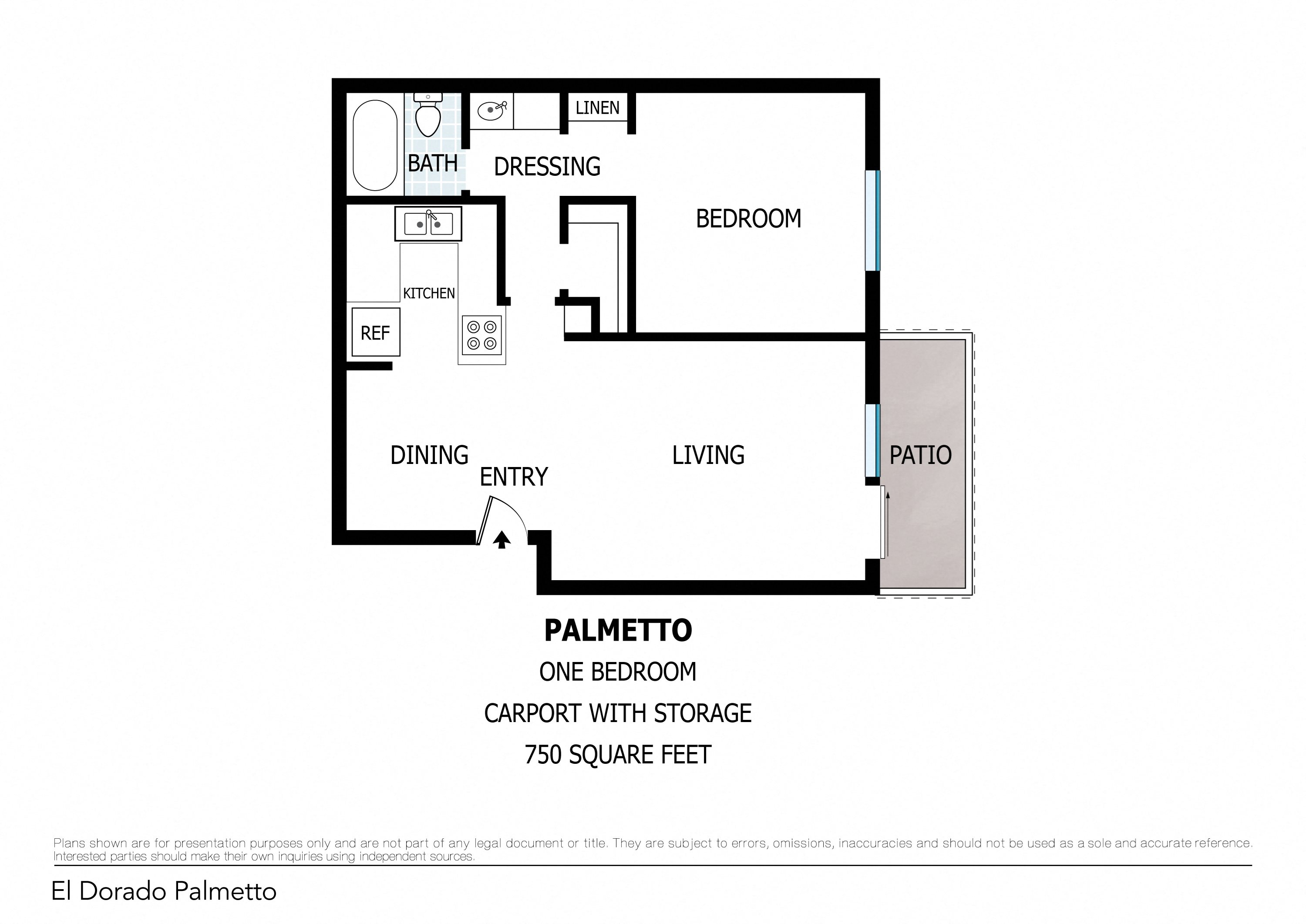 One Bedroom Floor Plan 1