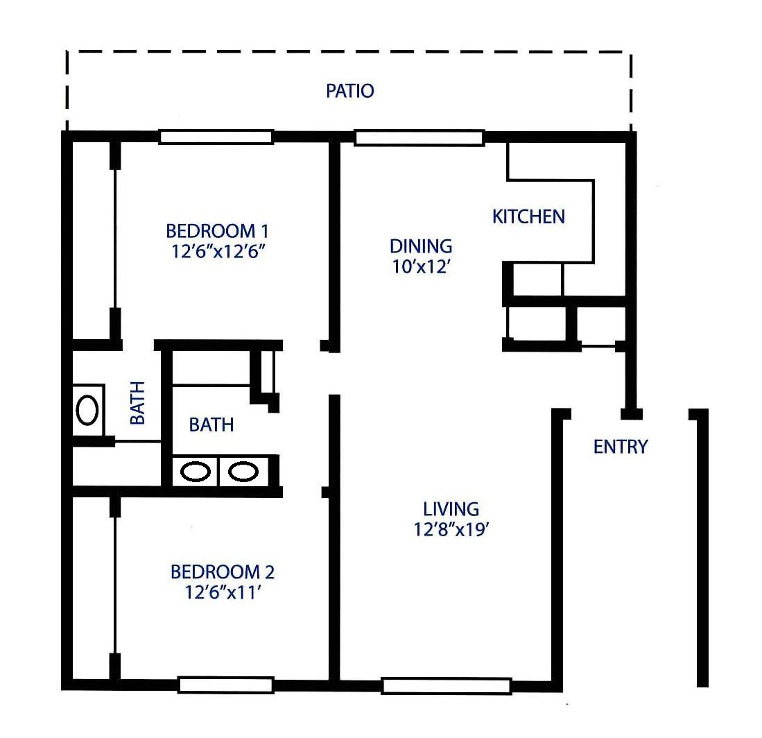 Two Bedroom Floor Plan 2