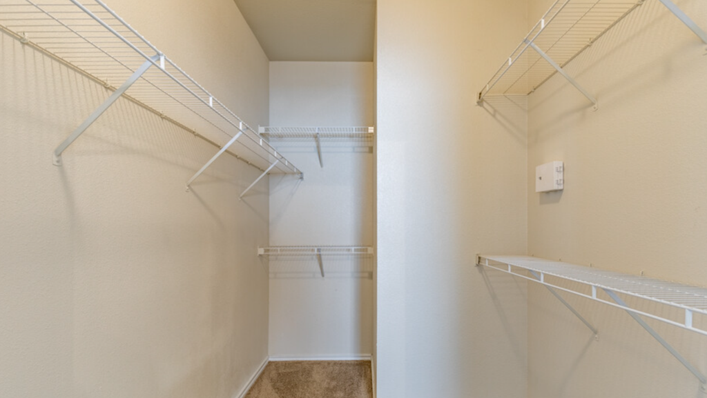 the spacious walk in closets in every apartment at the preserve at polk apartments