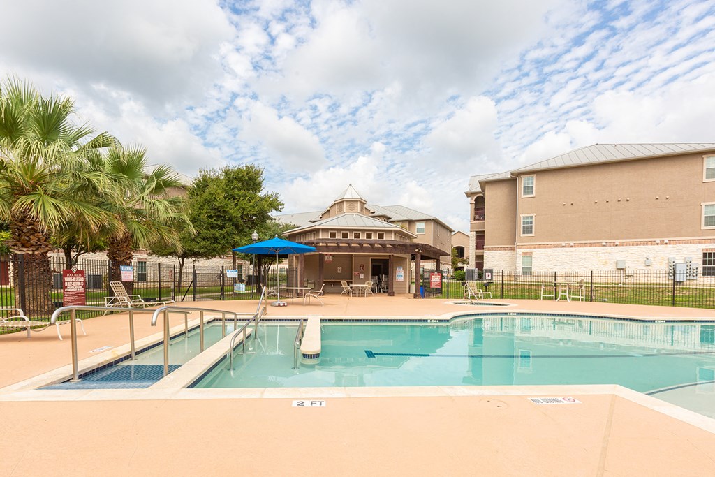 the swimming pool at our apartments