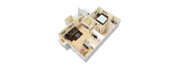 The Litchfield 1 bedroom 1 bathroom Floor Plan at Palmetto Place Apartments in Taylors SC