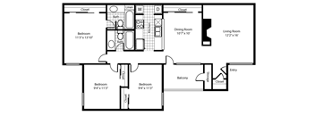 Chalet Floor Plan at The Summit Apartments in Mesquite, Texas, TX
