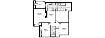 Vail Floor Plan at The Summit Apartments in Mesquite, Texas, TX
