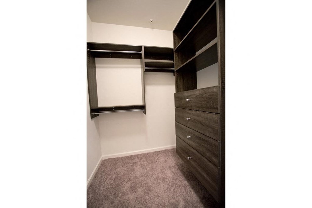 the closet in the second bedroom of the residence